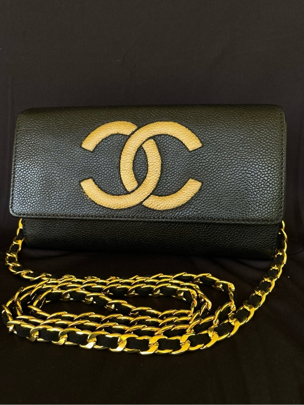 CHANEL CAVIAR LEATHER WALLET/CLUTCH